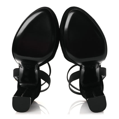 Saint Laurent Velvet Jodie Platform Sandals 38 Black 7 of 11