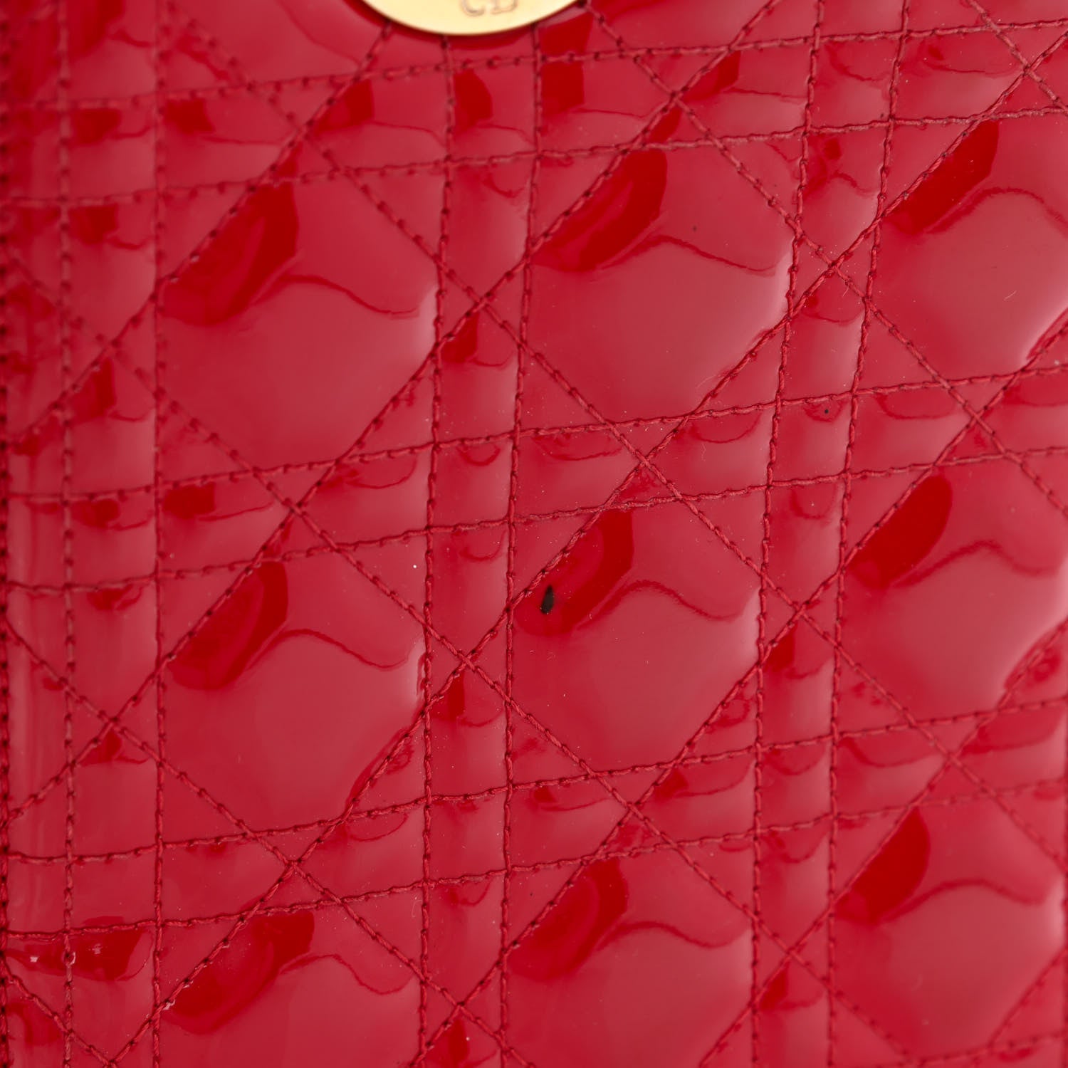 Christian Dior Patent Cannage Medium Lady Dior Red 12 of 13