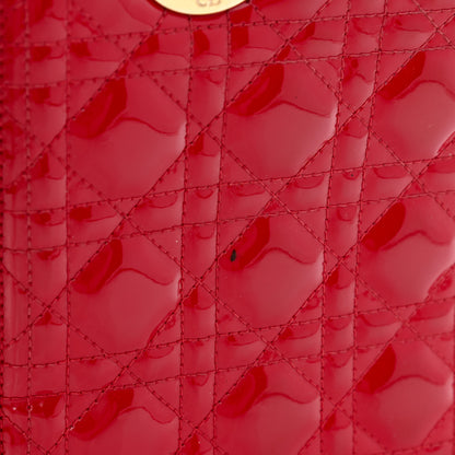Christian Dior Patent Cannage Medium Lady Dior Red 12 of 13