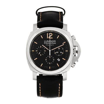 Panerai Stainless Steel Calfskin 44mm Luminor Daylight Chronograph Automatic Watch Black PAM00356 1 of 4