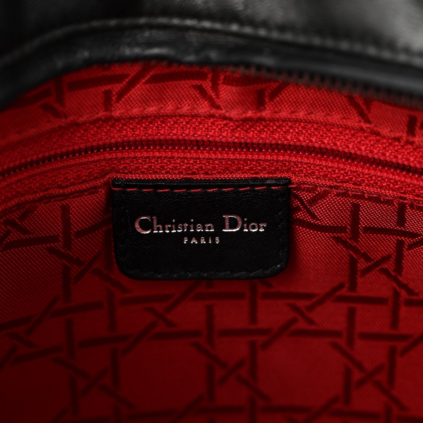 Lambskin Cannage Large Lady Dior Black