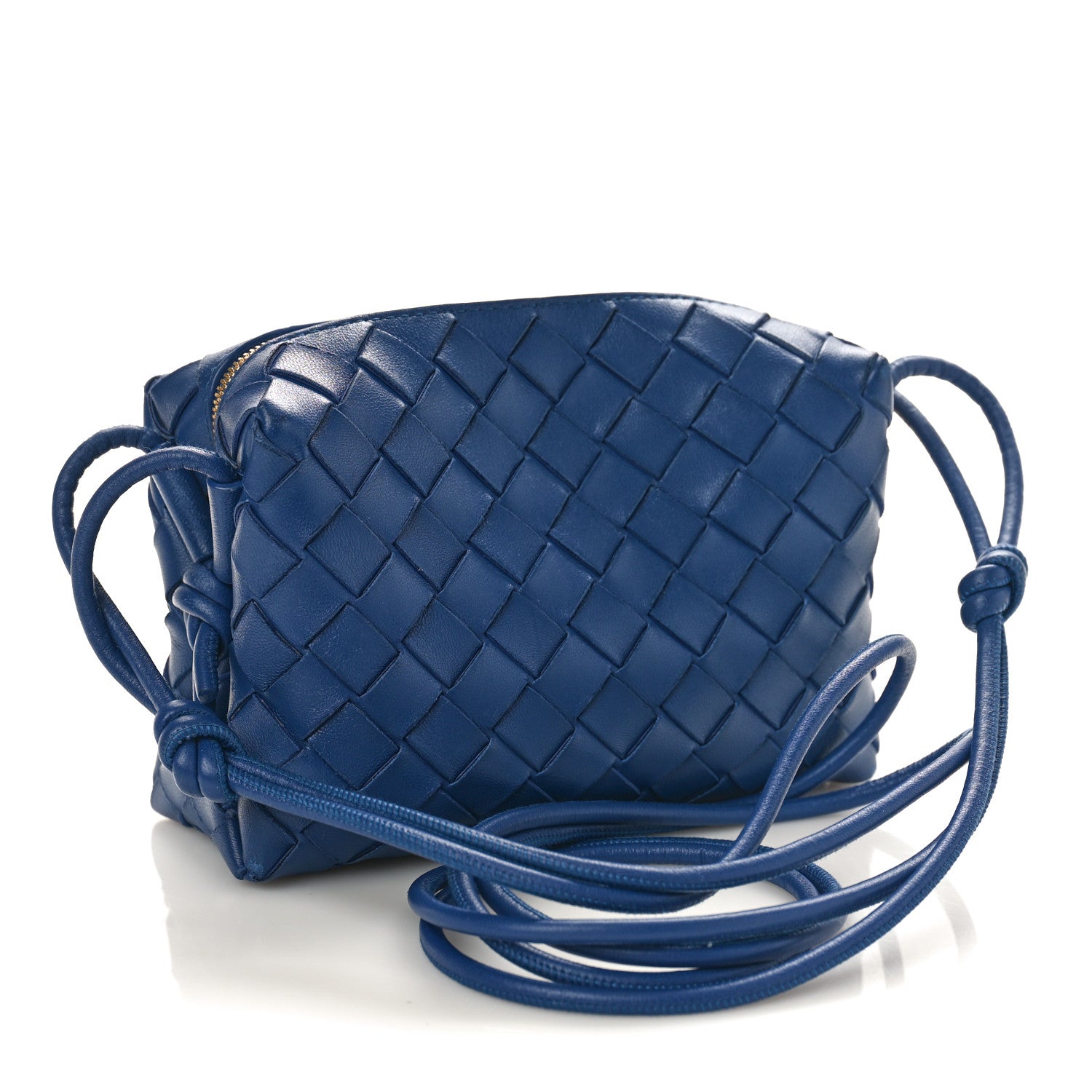 Bottega Veneta Nappa Intrecciato Mini Loop Camera Bag Baltic Blue