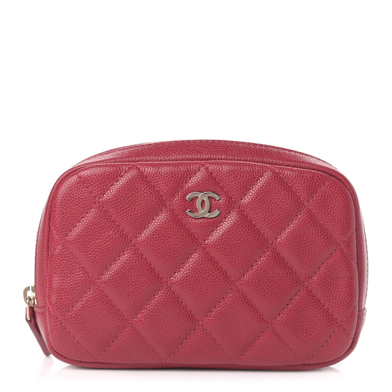 Chanel Caviar Quilted Small Curvy Pouch Cosmetic Case Red 1 of 14