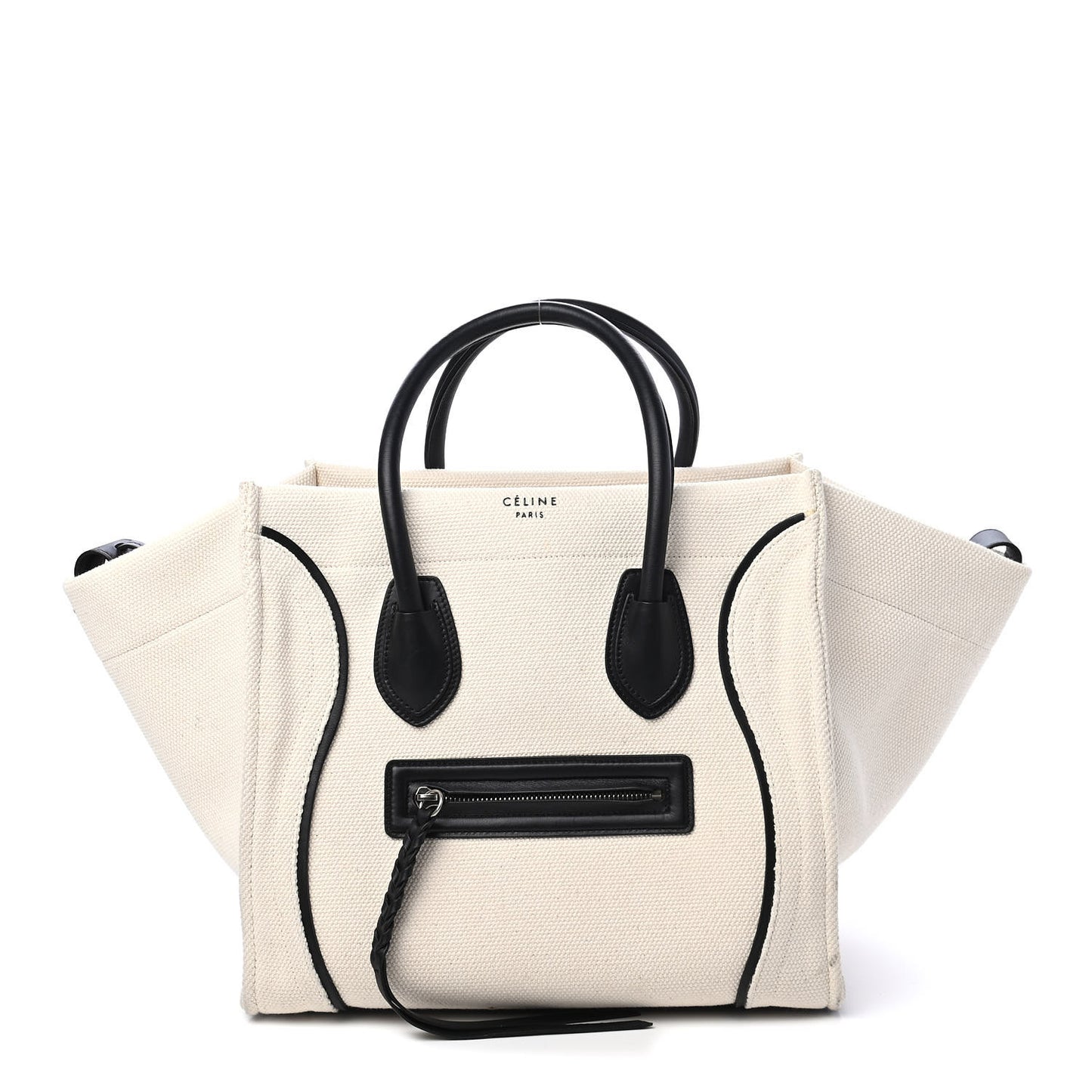 Cotton Canvas Medium Phantom Luggage White Black
