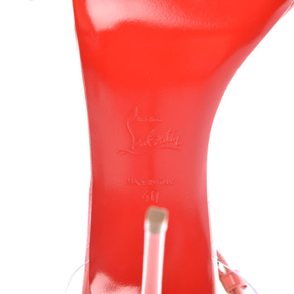 Christian Louboutin Shiny Nappa PVC Jonatina 100 Sandals 40 Pink 6 of 7
