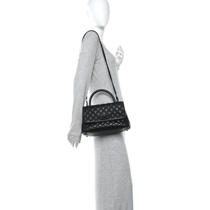 Chanel Caviar Quilted Small Coco Handle Flap So Black 2 of 10