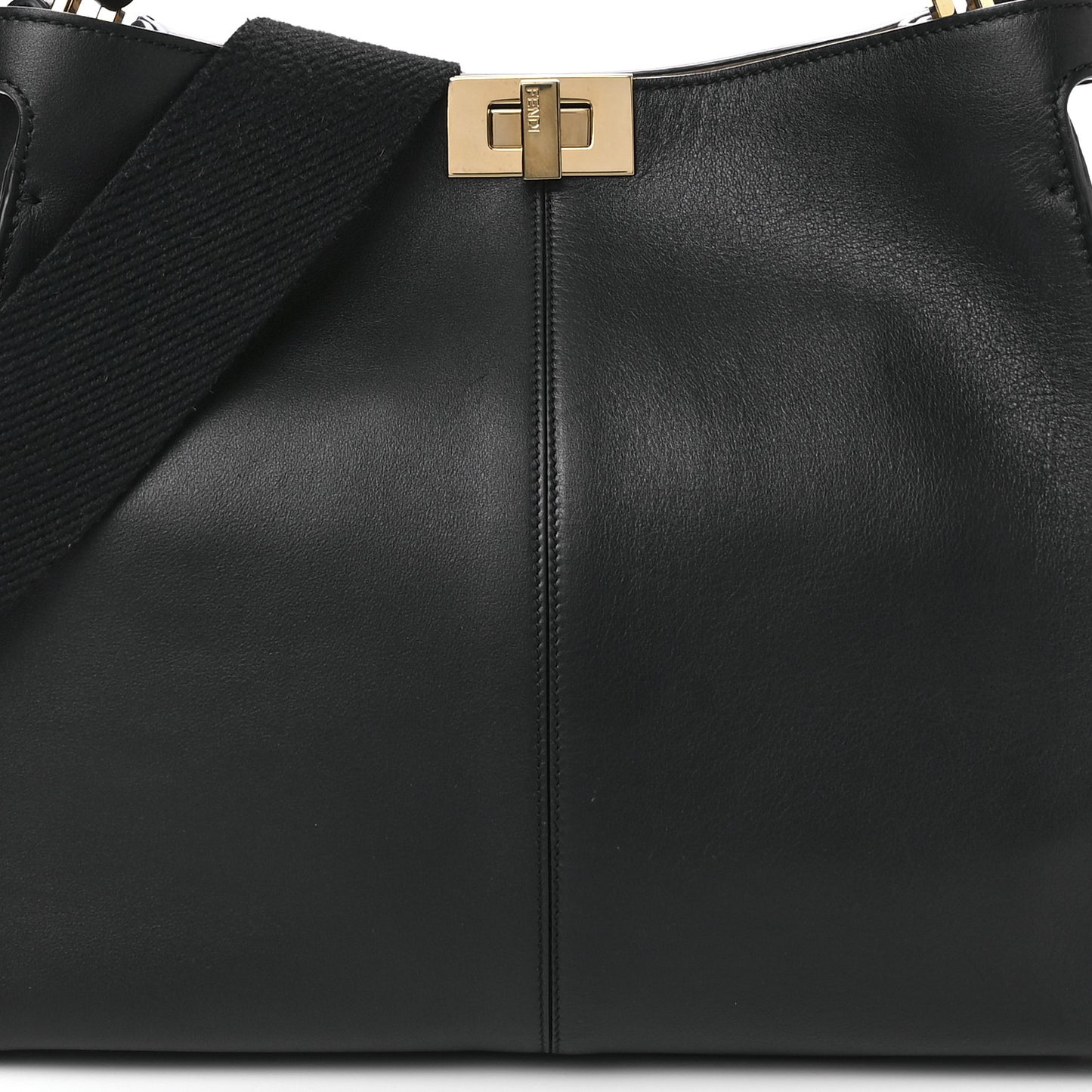 Vitello Seta Glazed Fabric FF 1974 Medium Peekaboo X-Lite Black Mogano Panna