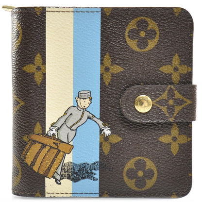 Louis Vuitton Monogram Groom Compact Zip Wallet Blue 1 of 7
