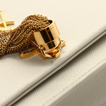 Saint Laurent Grain De Poudre Classic Monogram Kate Tassel Chain Wallet Crema Soft 9 of 11