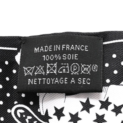 Hermes Silk Cheval De Coeur Bandana Twilly Bordeaux Black White 3 of 4