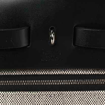 Hermes Toile H Berline Vache Hunter Herbag Zip PM 31 Black Ecru 7 of 11