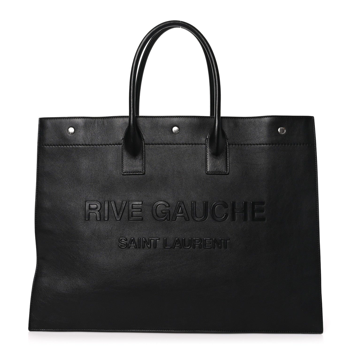 Saint Laurent Vitello Rive Gauche Large Tote Black 1 of 10