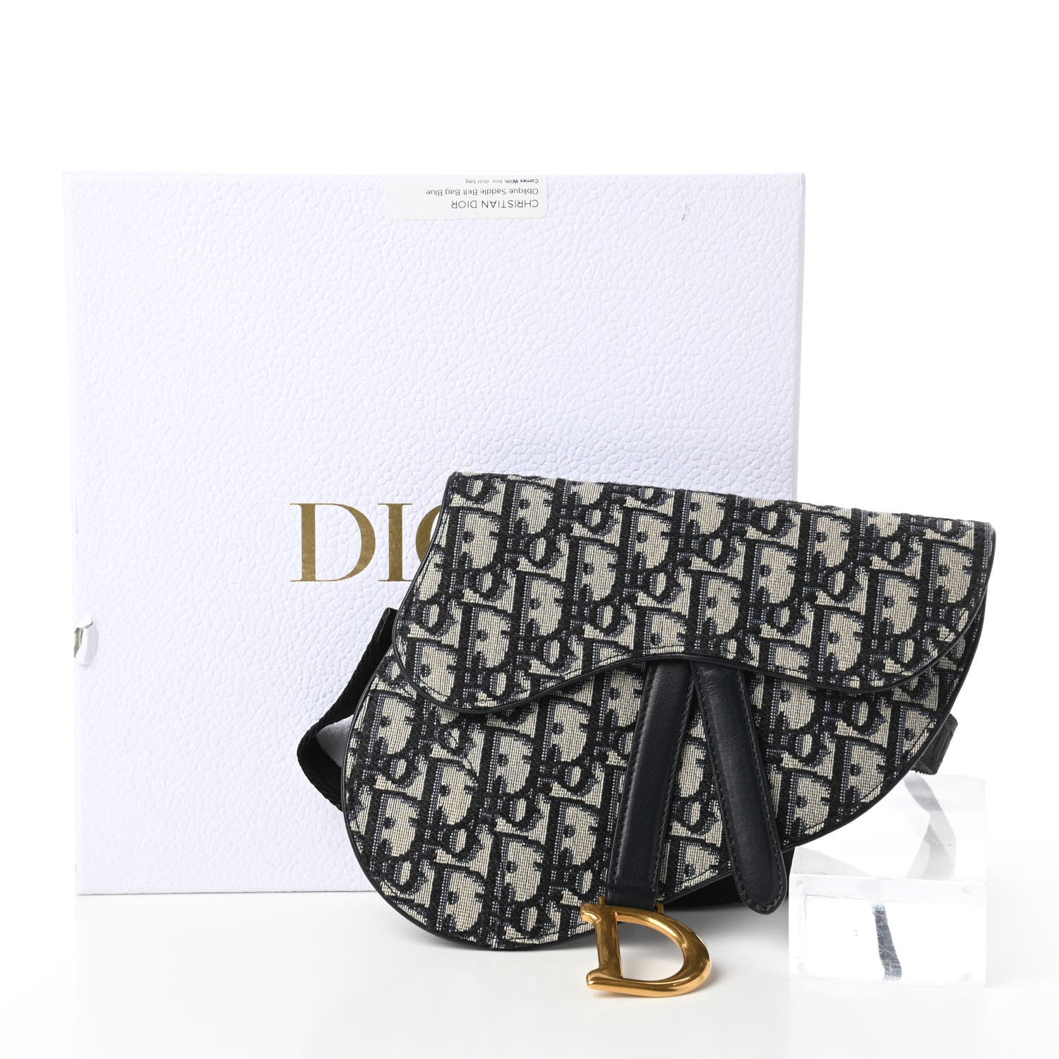 Christian Dior Oblique Saddle Belt Bag Blue 10 of 10