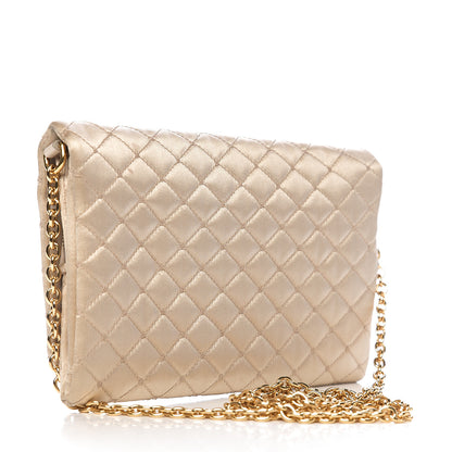Dolce & Gabbana Satin Quilted Chain Clutch Light Gold 2 of 9