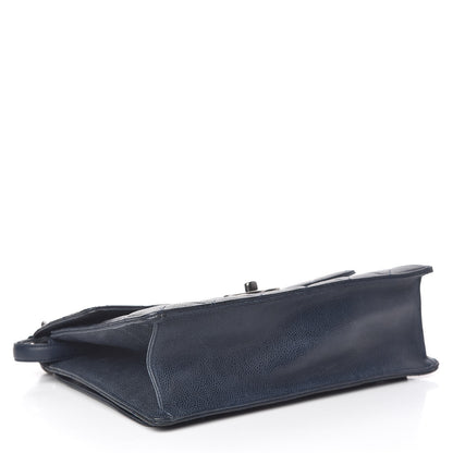 Chanel Caviar Quilted Large Retro Class Flap Dark Navy Blue 4 of 19