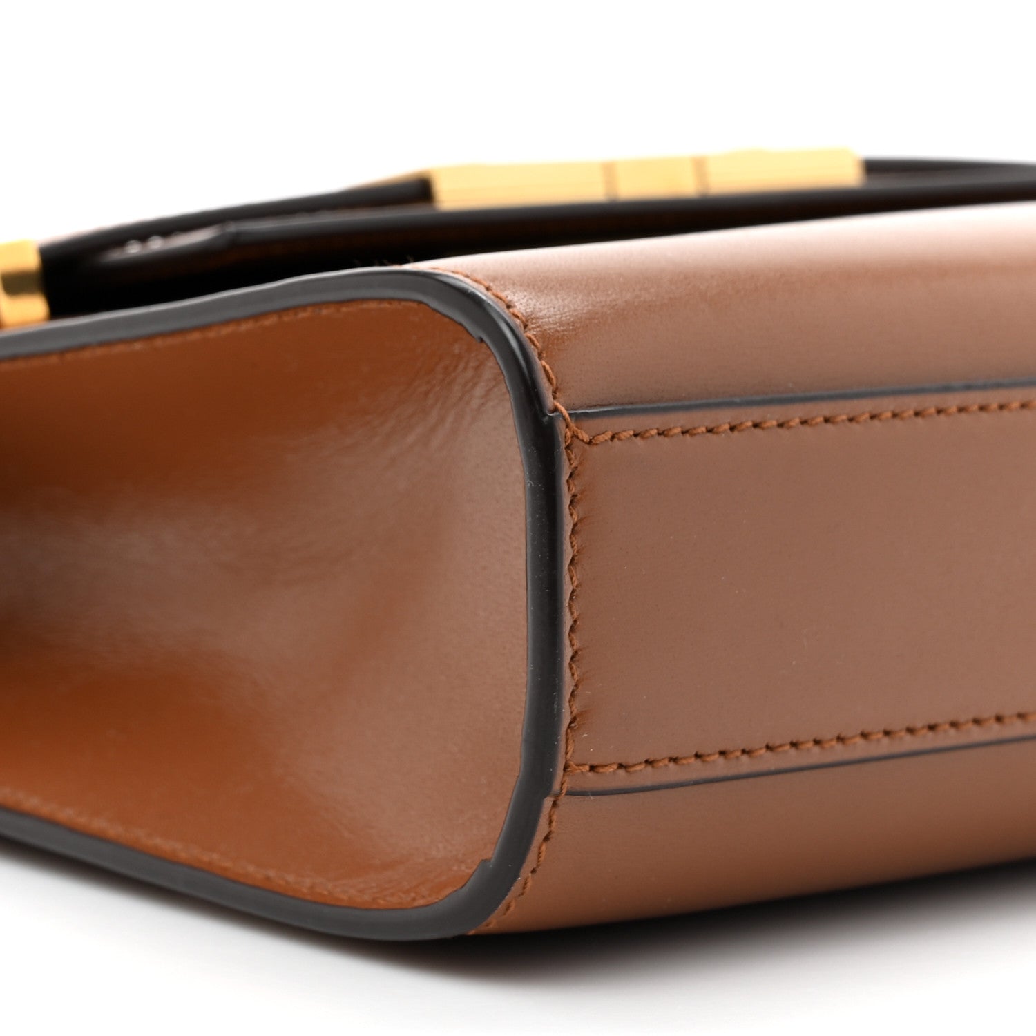 Saint Laurent Smooth Calfskin Small Manhattan Shoulder Bag Cognac 10 of 10