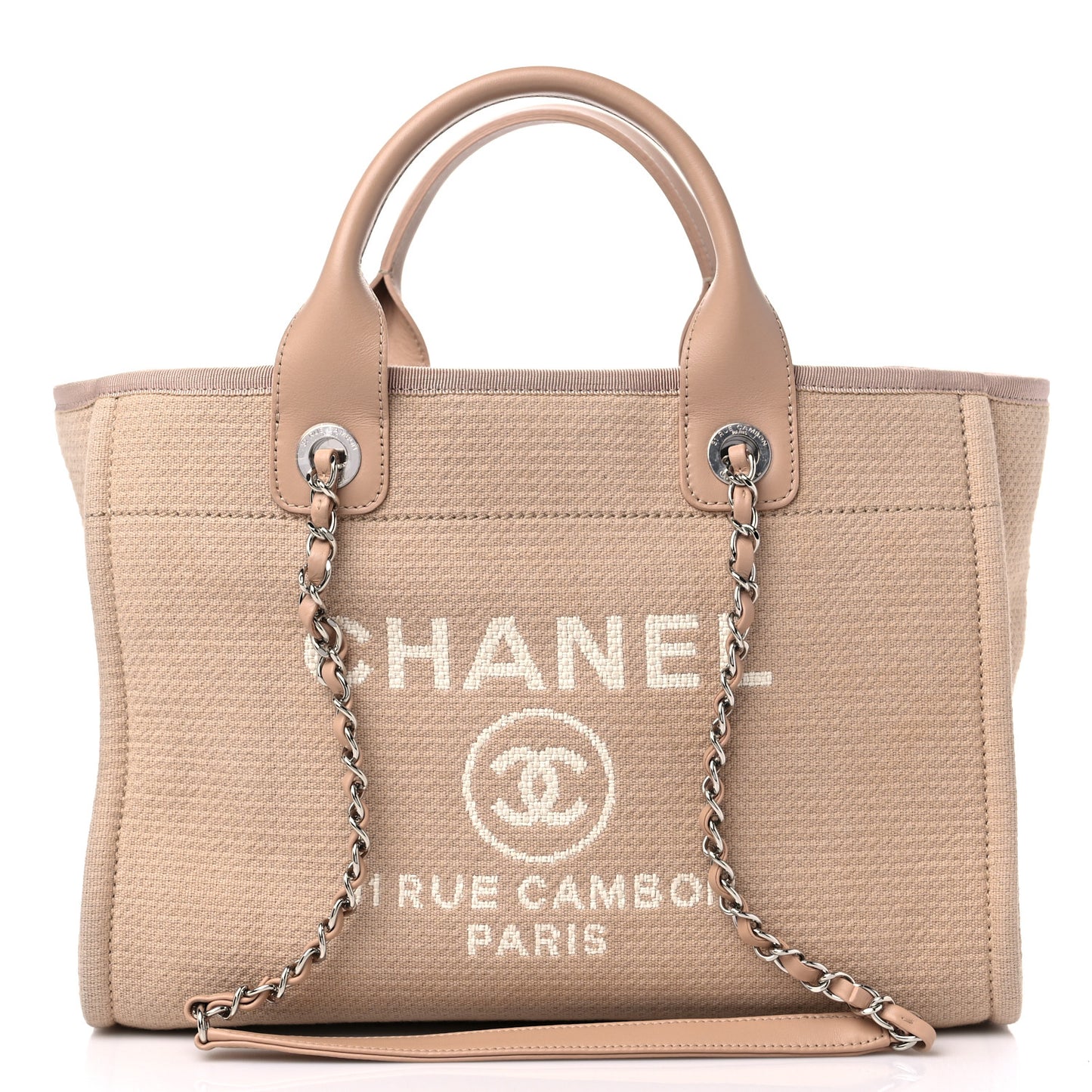 Mixed Fibers Small Deauville Tote Beige