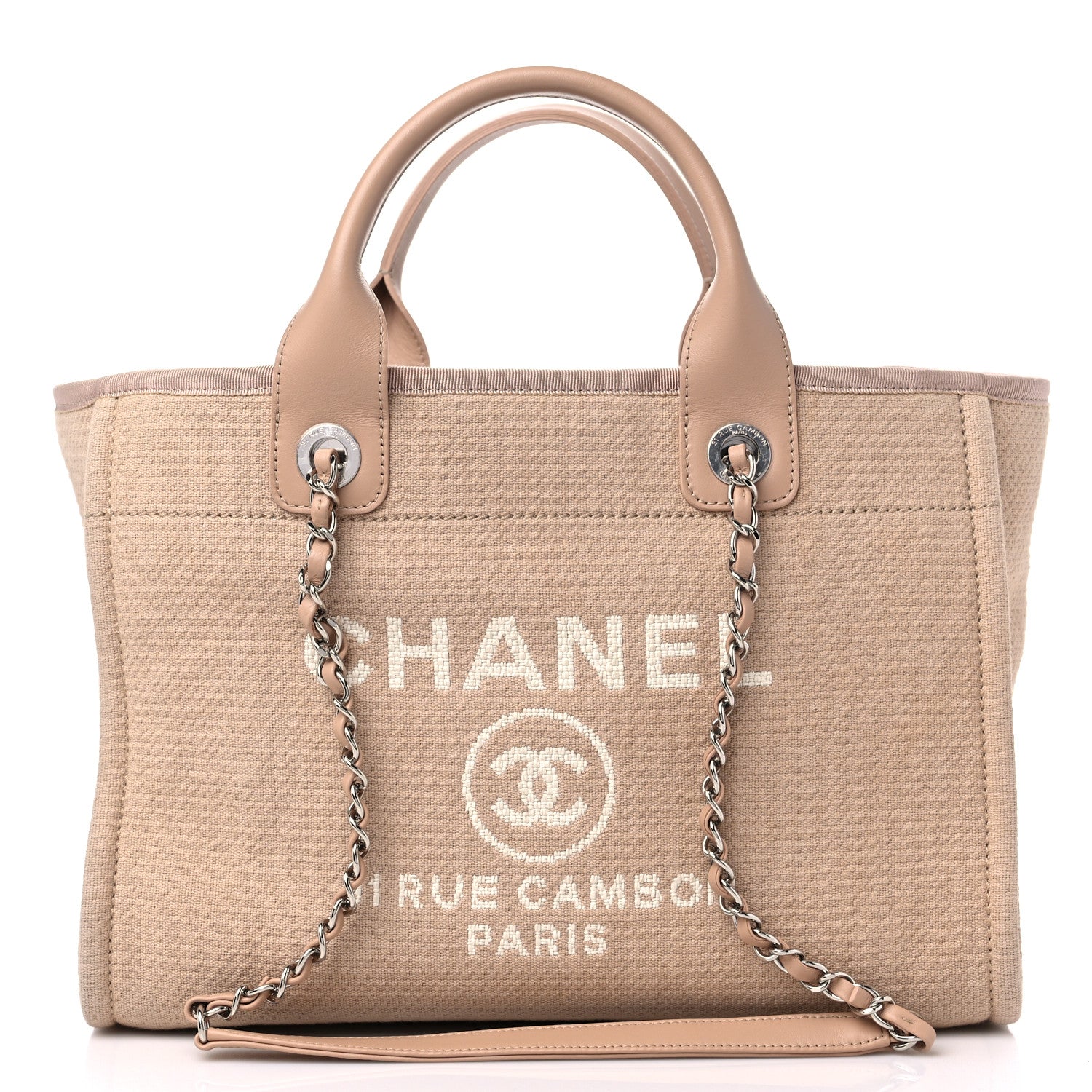 Chanel Mixed Fibers Small Deauville Tote Beige 3 of 12