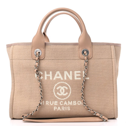 Chanel Mixed Fibers Small Deauville Tote Beige 3 of 12