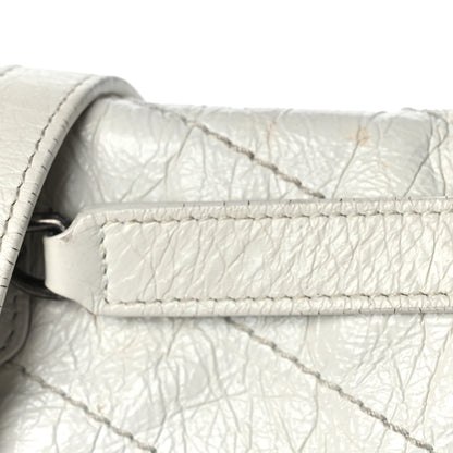 Saint Laurent Crinkled Calfskin Matelasse Monogram Medium Niki Chain Satchel Dirty White 11 of 15
