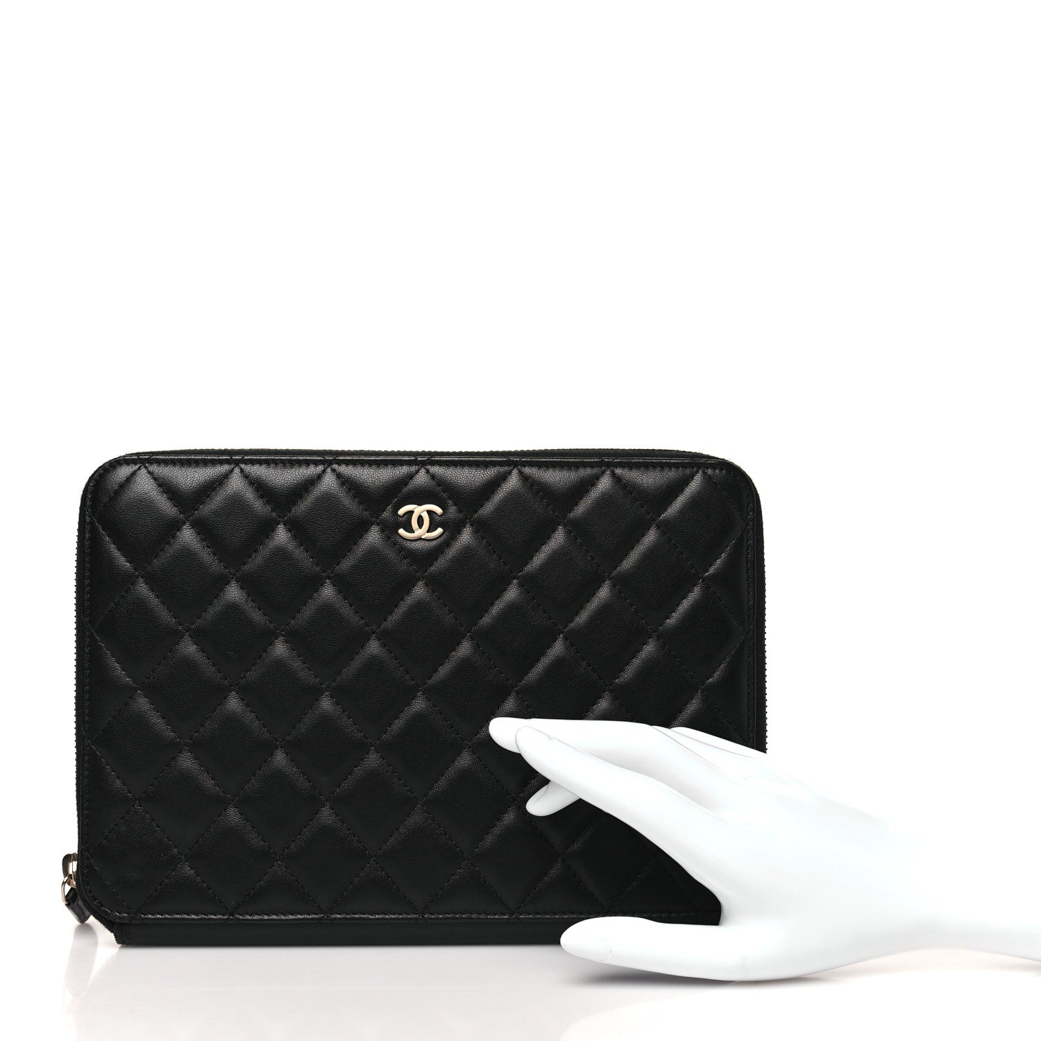 Chanel Lambskin Quilted Travel Case Black 2 of 10
