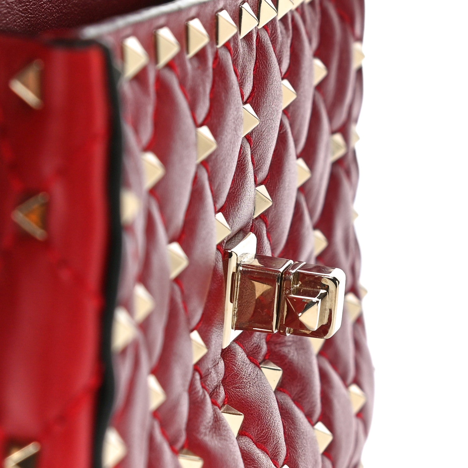 Valentino Garavani Nappa Small Rockstud Spike Shoulder Bag Rosso Valentino 12 of 14