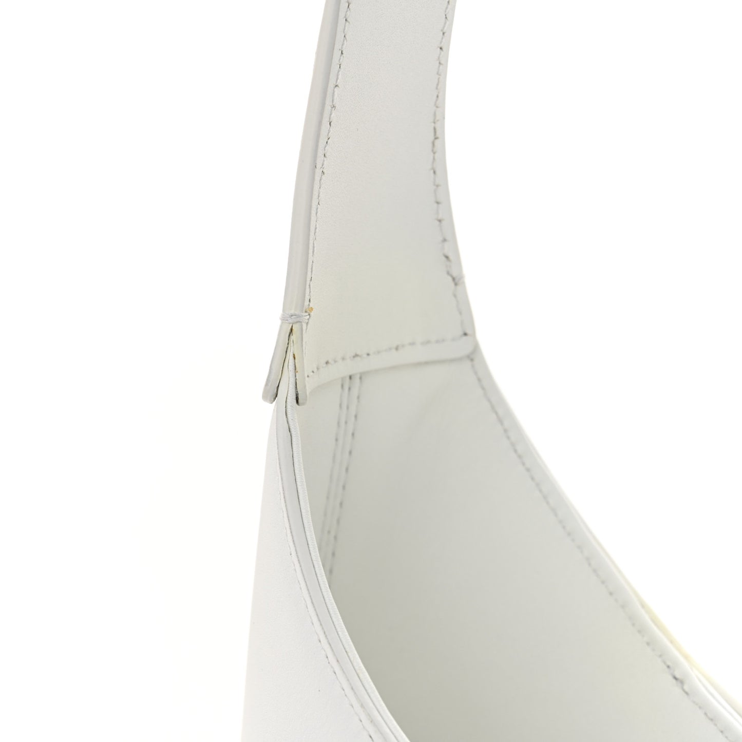 Soft Calfskin Large Gancini Arch Hobo Optic White