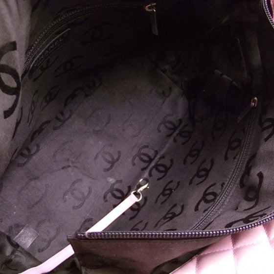 Chanel Calfskin Quilted Large Cambon Tote Pink Black 9 of 10