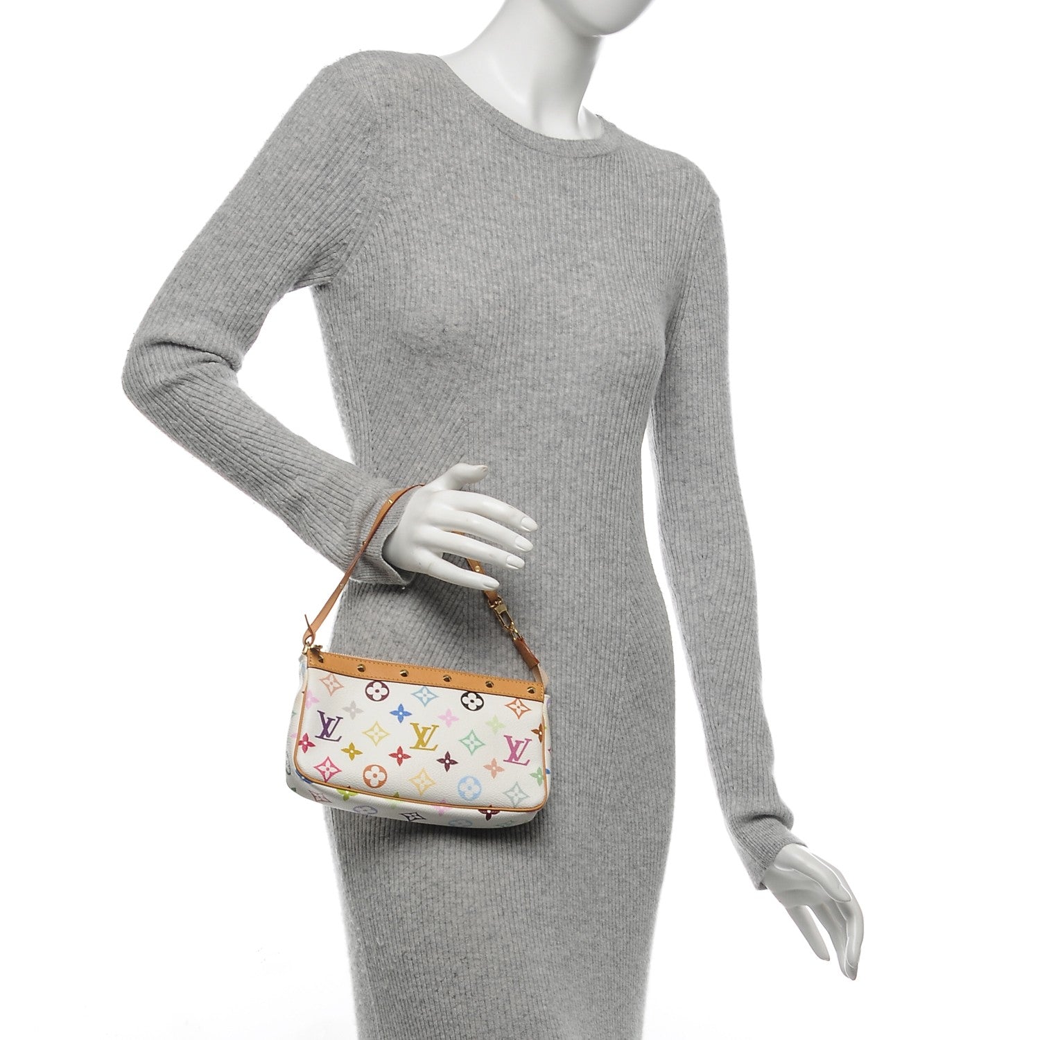 Louis Vuitton Monogram Multicolor Pochette Accessories White 2 of 6