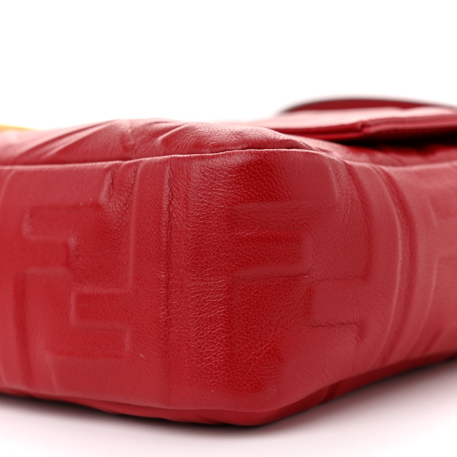 Fendi Nappa FF 1974 Embossed Baguette Fragola 10 of 12