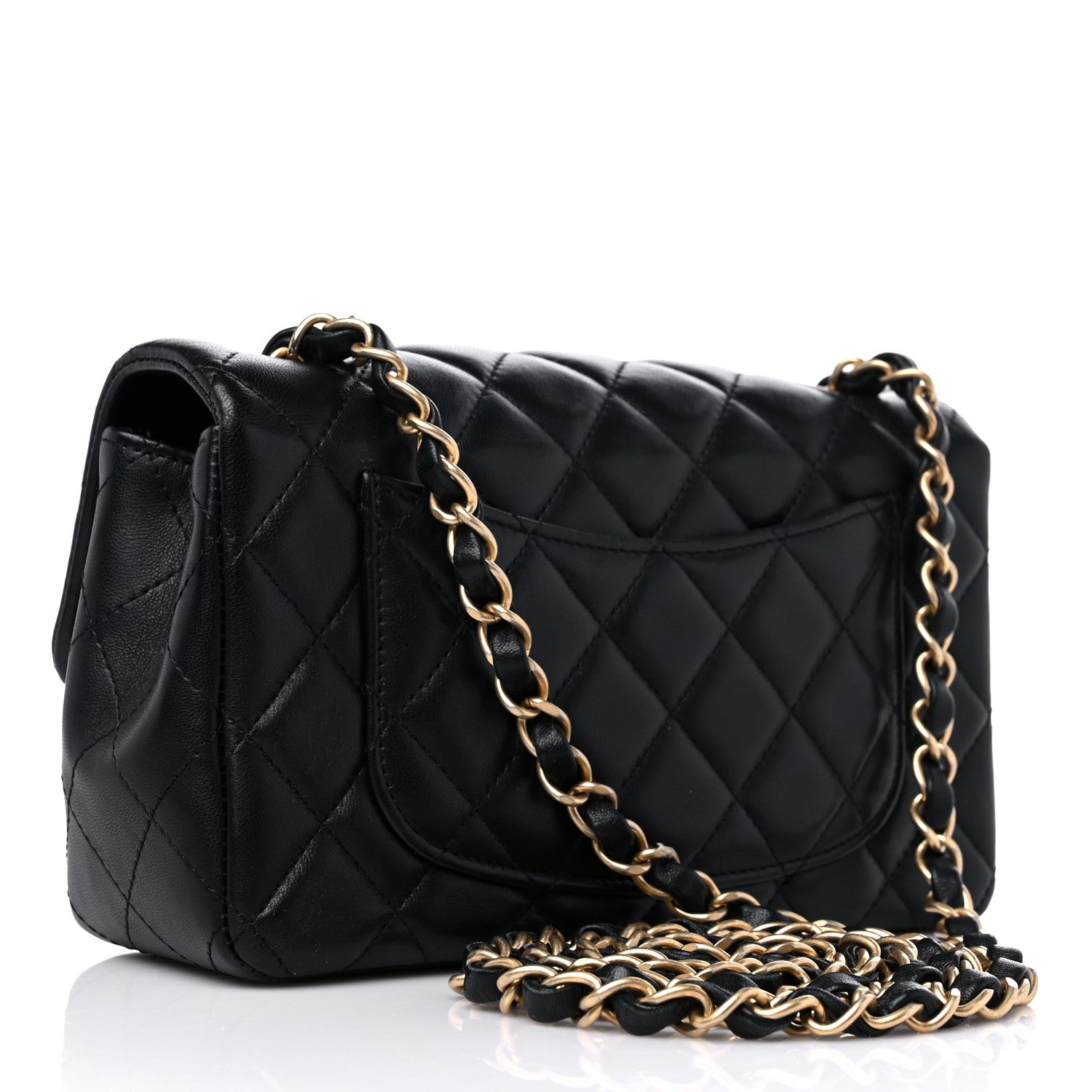 Chanel Lambskin Quilted Mini Rectangular Flap Black 3 of 9