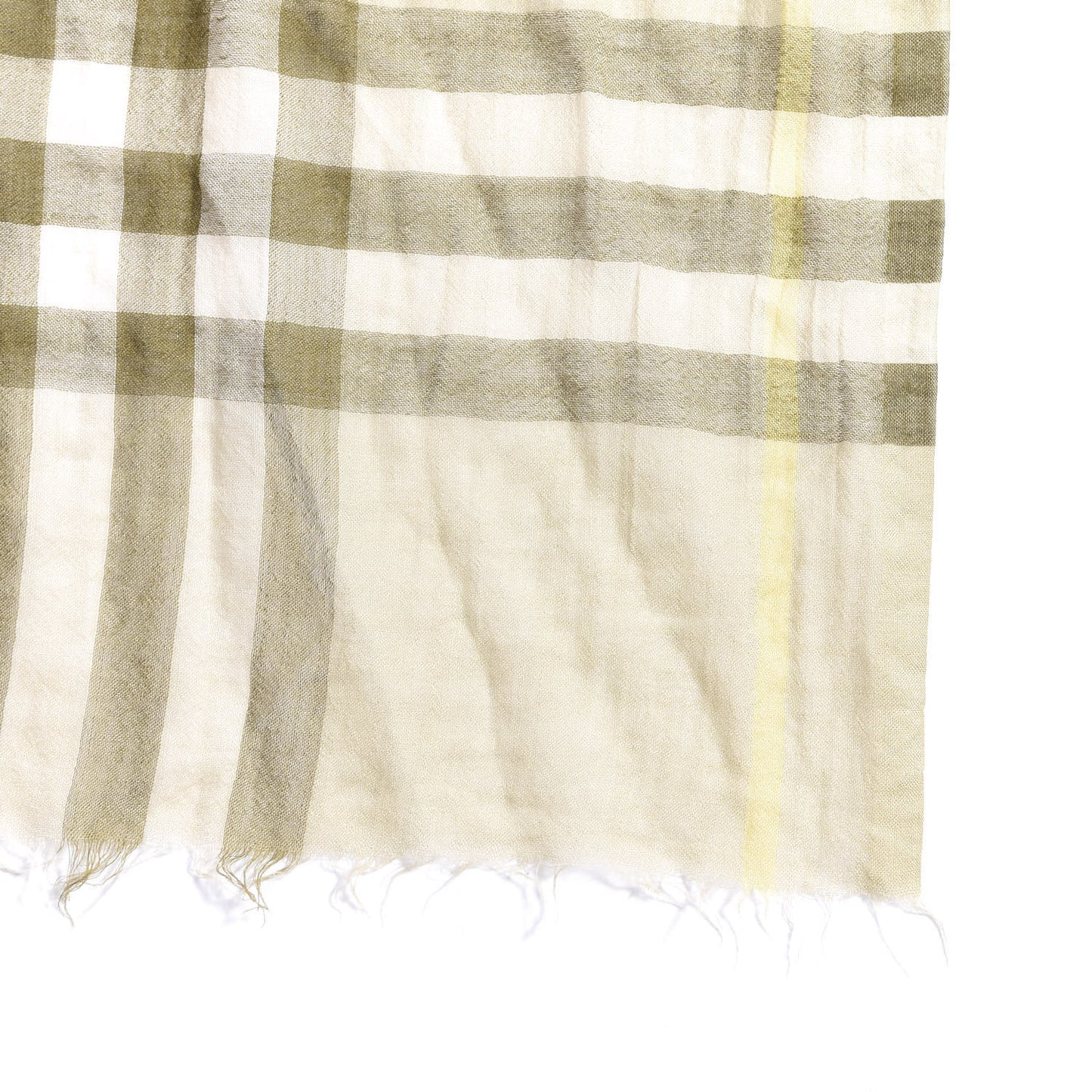 Cotton Giant Check Lightweight Scarf Pale Green