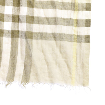Burberry Cotton Giant Check Lightweight Scarf Pale Green 3 of 3