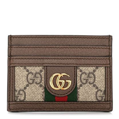 Gucci GG Supreme Monogram Ophidia Card Holder Brown 1 of 7
