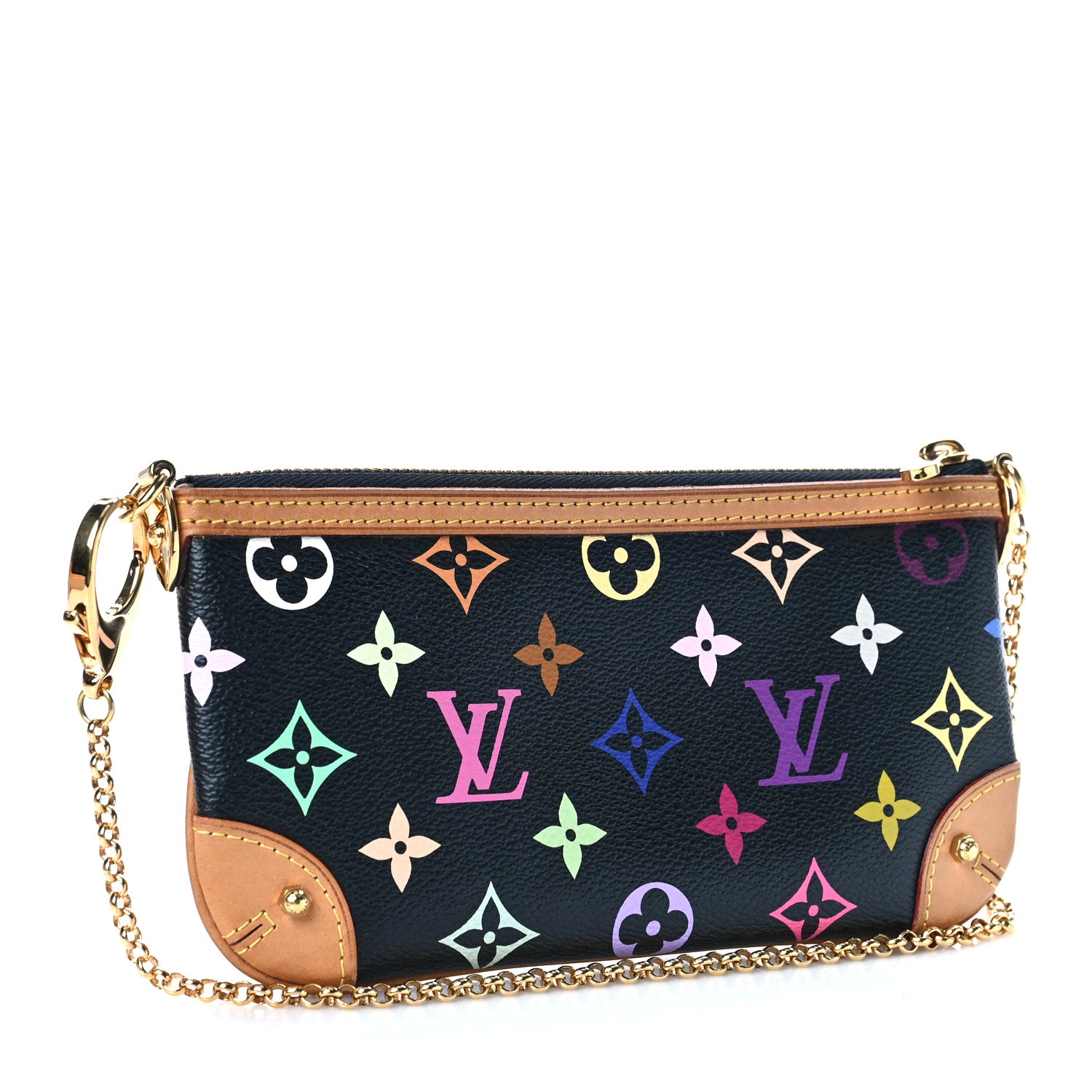 Louis Vuitton Monogram Multicolor Pochette Milla MM Black 3 of 9