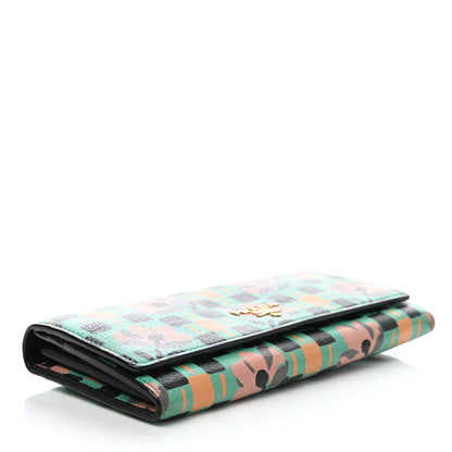 Prada Goatskin Floral Print Continental Flap Travel Wallet Mango 5 of 9