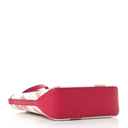 Hermes Swift Toile H Cabas H En Biais 27 Ecru Framboise 4 of 9