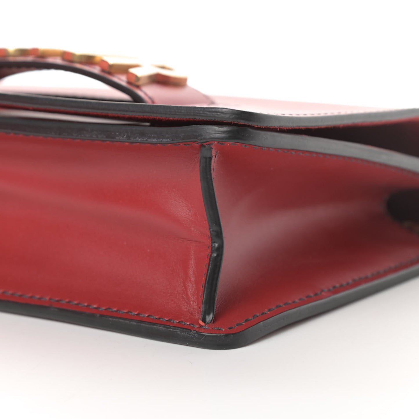 Calfskin J'Adior Chain Flap Bag Red