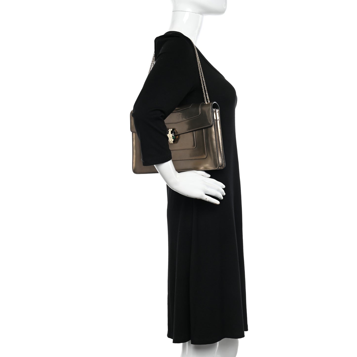 Metallic Calfskin Serpenti Forever Crossbody Bag Gold