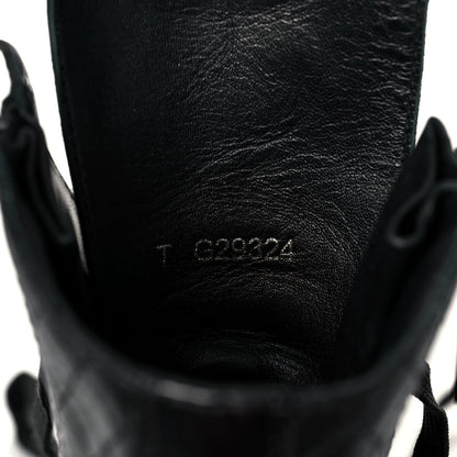 Chanel Calfskin Quilted Lace Up Combat Boots 38.5 Black 8 of 8