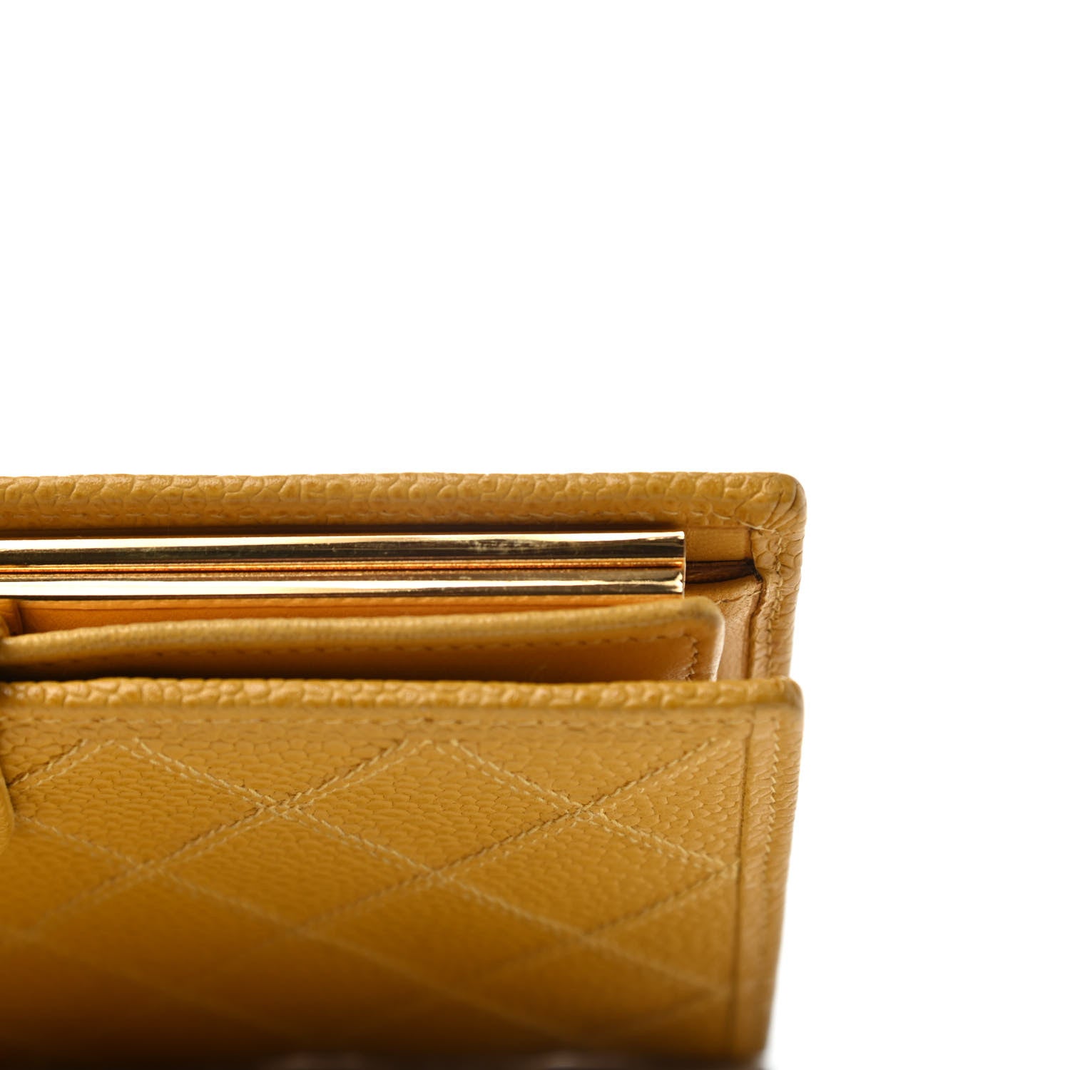 Chanel Caviar Stitched French Wallet Yellow 7 of 9