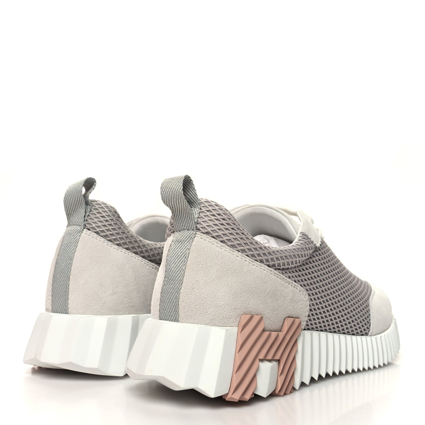 Air Mesh Suede Goatskin Bouncing Sneakers 39.5 Gris Luela