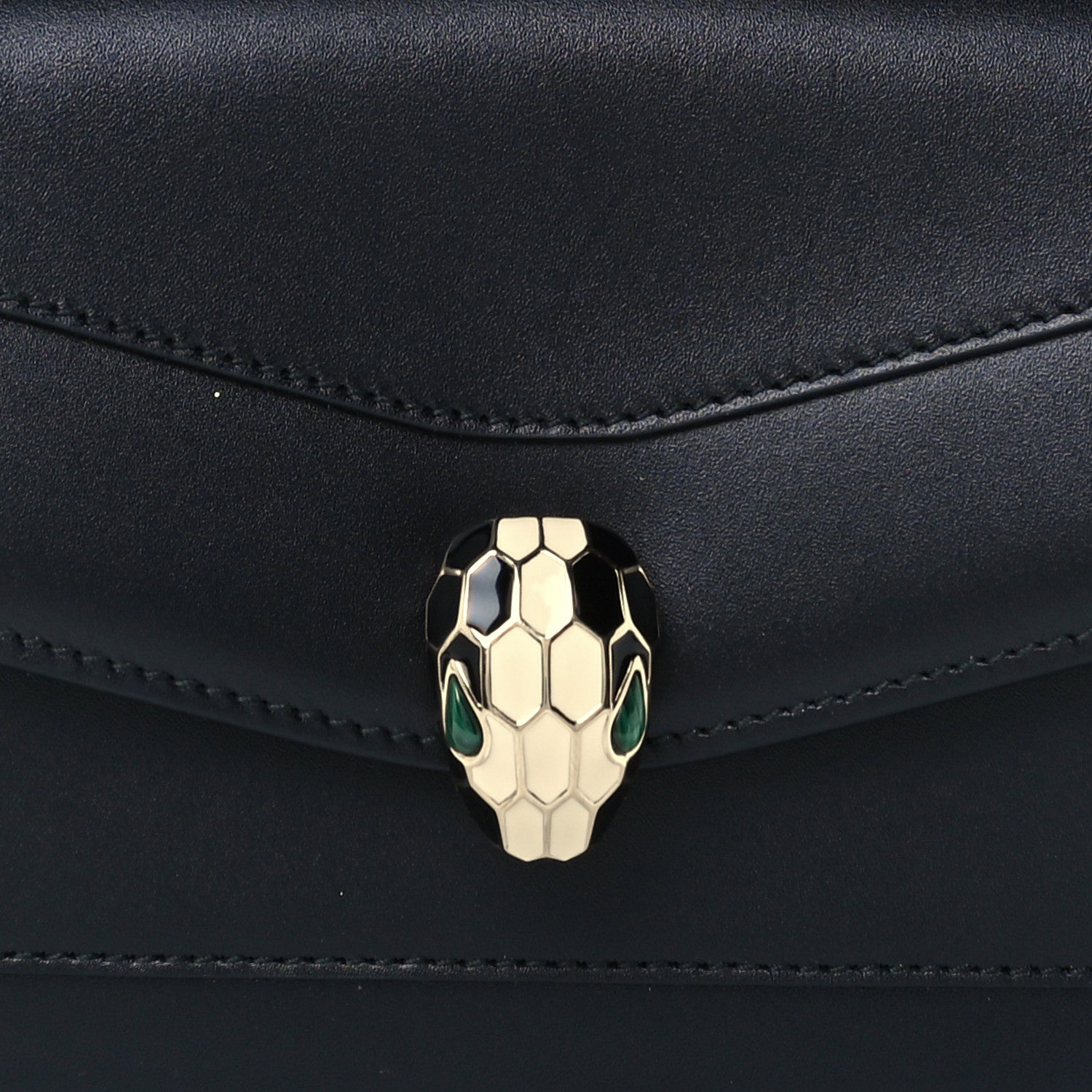 Bulgari Calfskin Serpenti Forever Chain Wallet Black 9 of 12