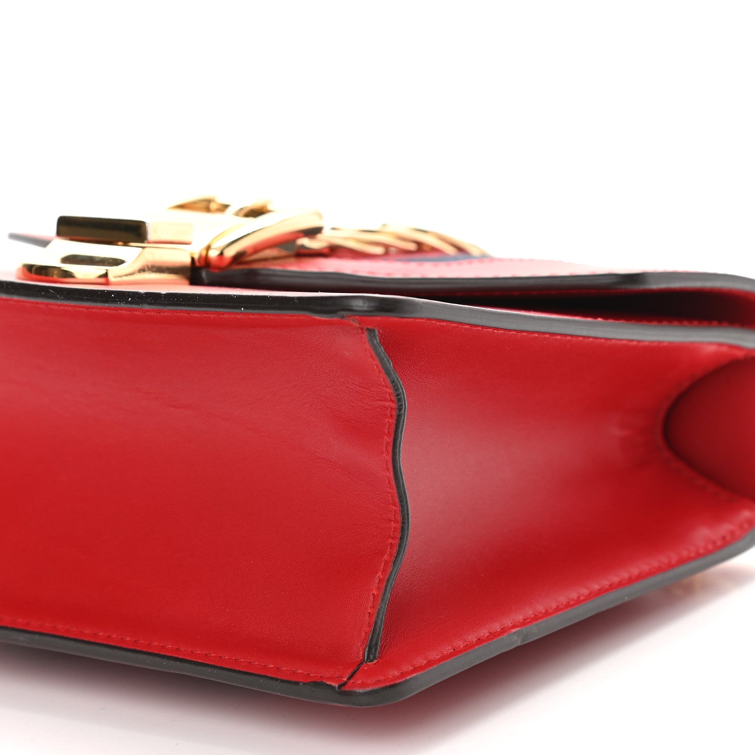 Gucci Calfskin Mini Sylvie Chain Shoulder Bag Hibiscus Red 9 of 9