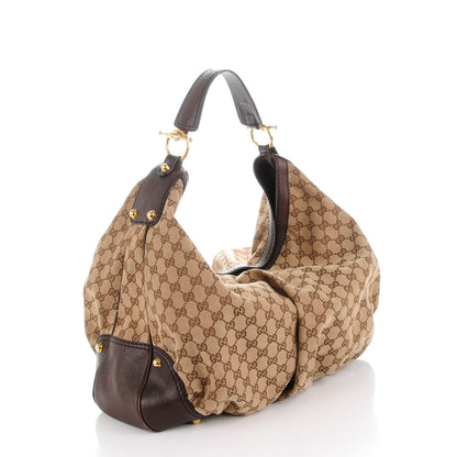 Gucci Monogram Large Jockey Hobo Dark Brown 3 of 8