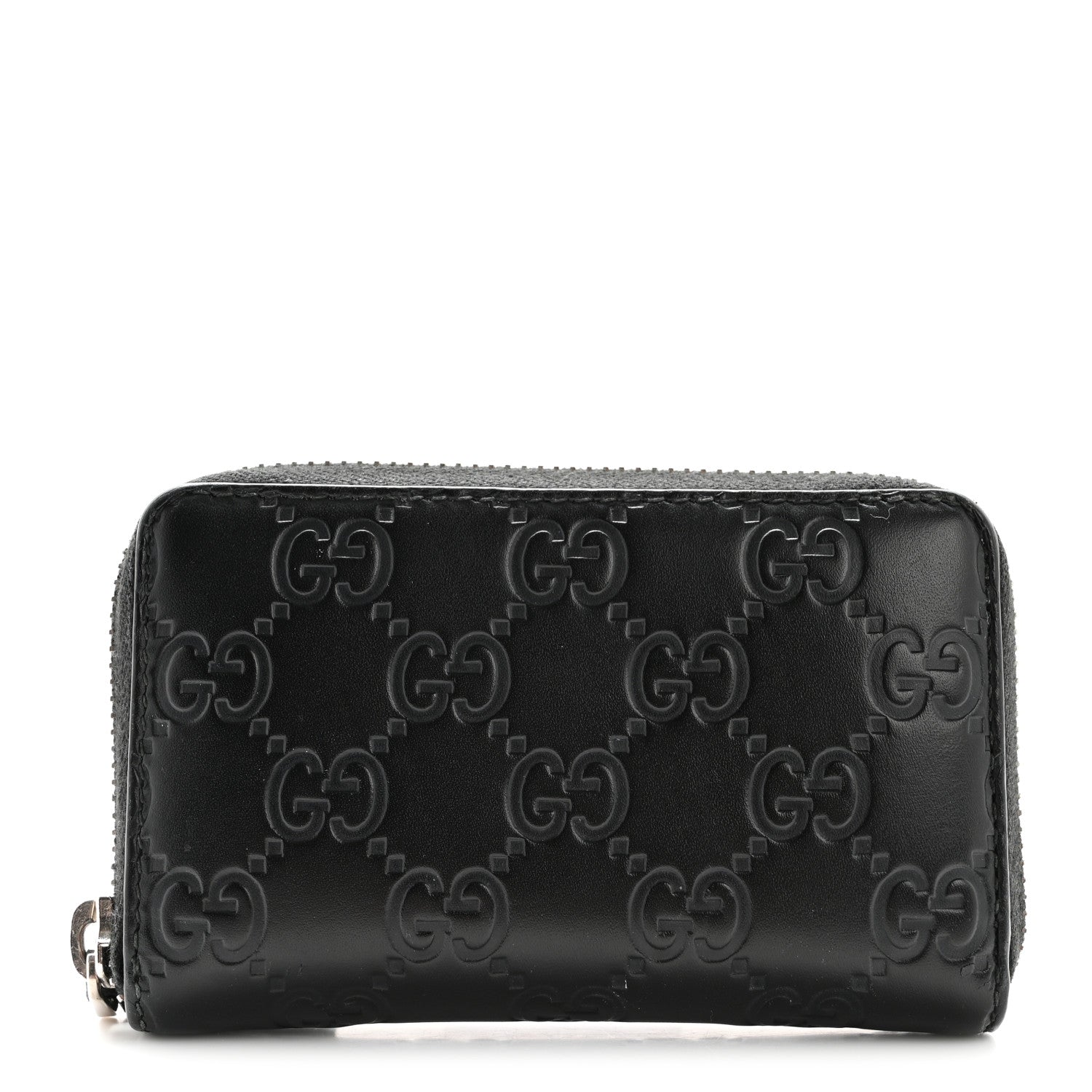 Gucci Guccissima Zip Around Card Case Black 1 of 10