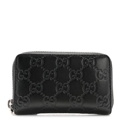 Gucci Guccissima Zip Around Card Case Black 1 of 10