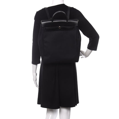 Hermes Toile Vache Calfskin Herbag 30 PM Backpack Black 2 of 10