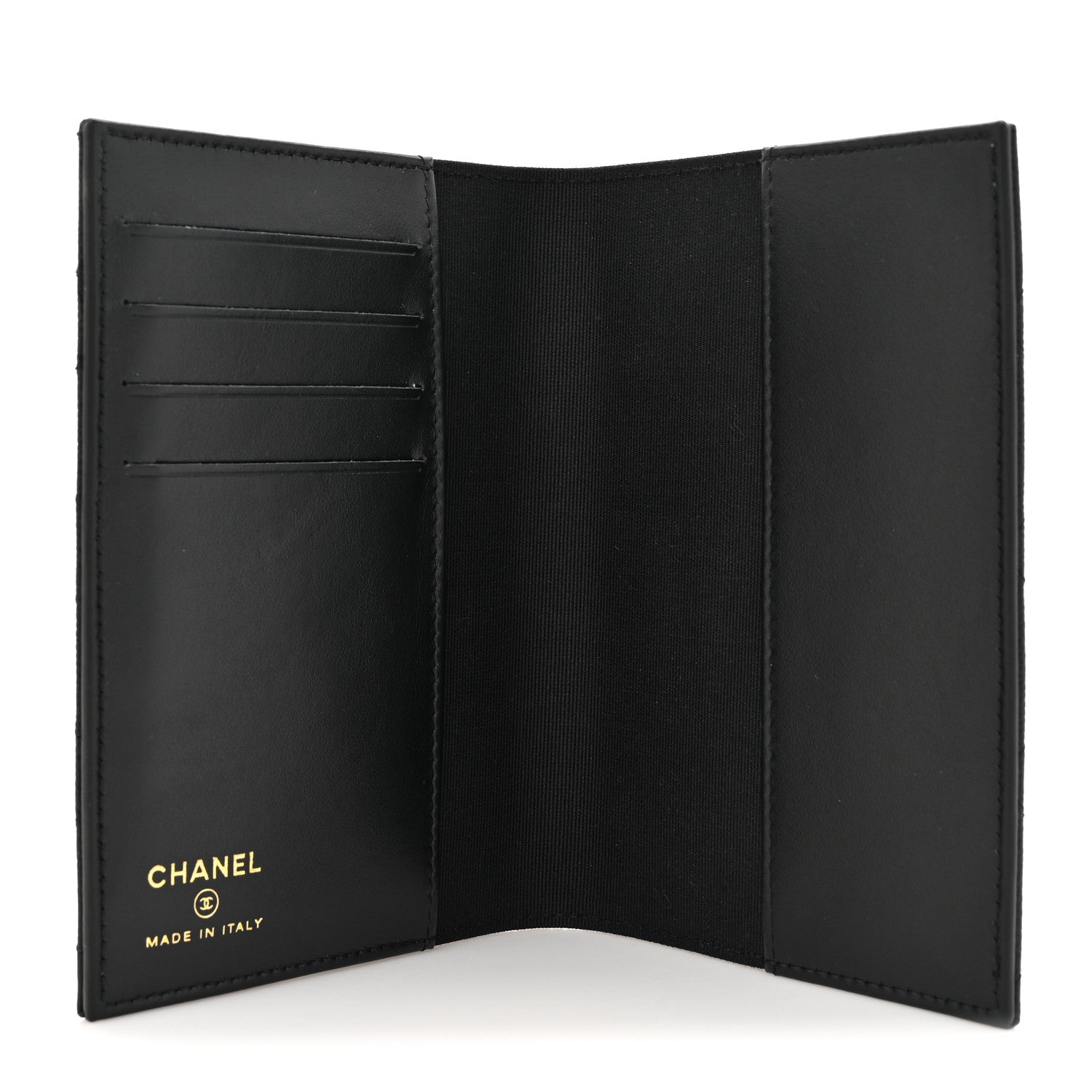 Chanel Caviar Quilted Crystal CC Passport Holder Black 5 of 8