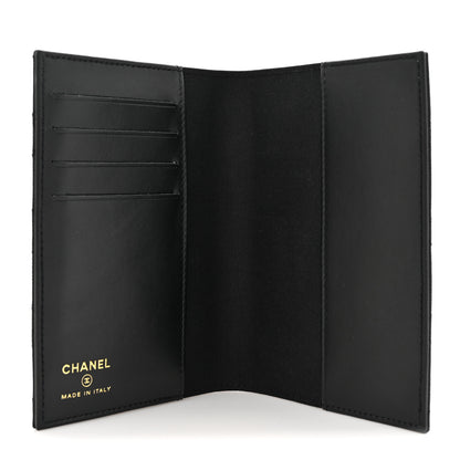 Chanel Caviar Quilted Crystal CC Passport Holder Black 5 of 8